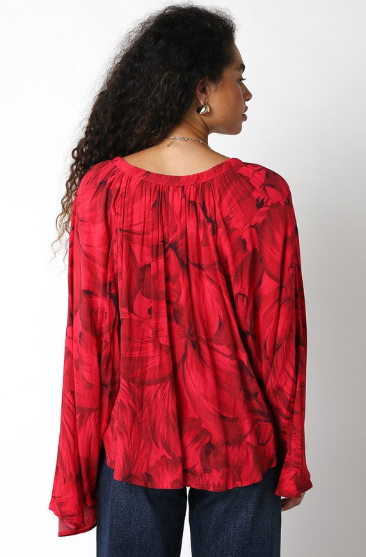 Red Floral Evelin Blouse