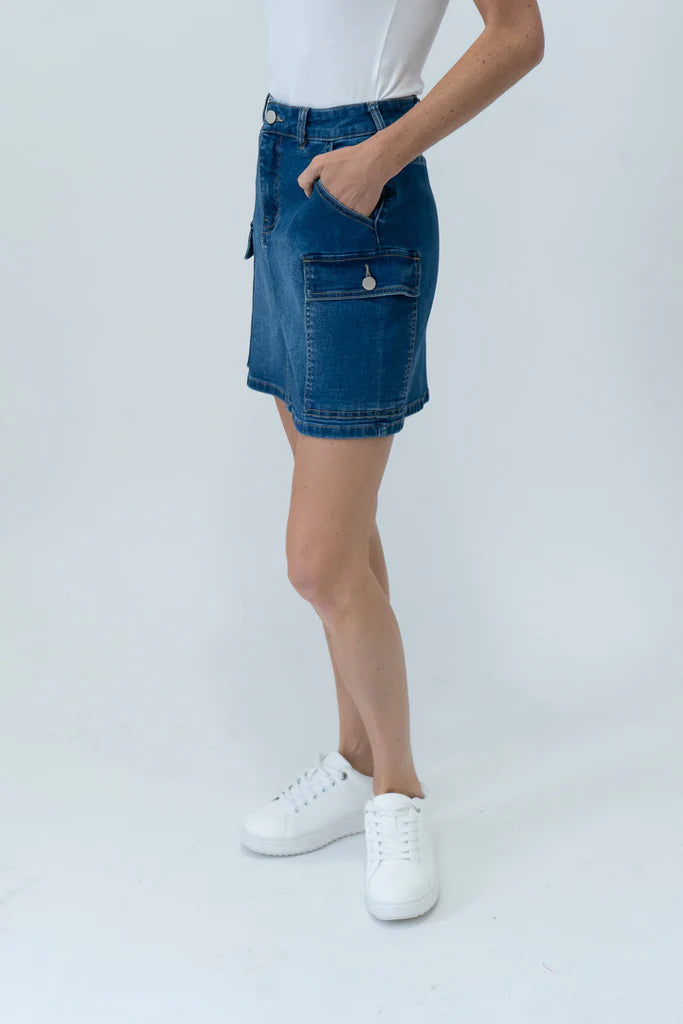 Kyra Denim Cargo Skirt