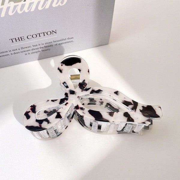 Jumbo Animal Leopard Print Bow Hair Claw Clips
