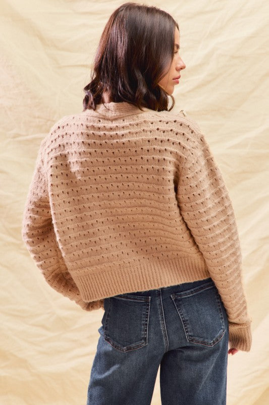 Ribbon Detail Sweater Cardigan