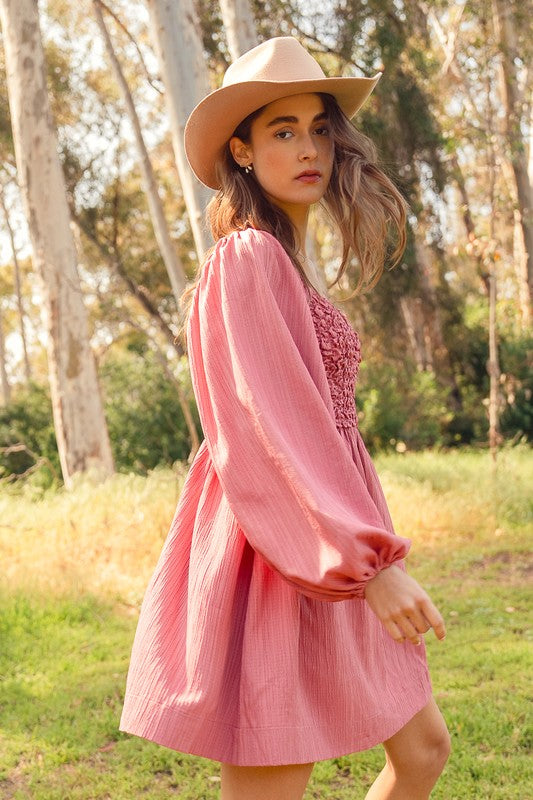 Mauve Smocked Dress