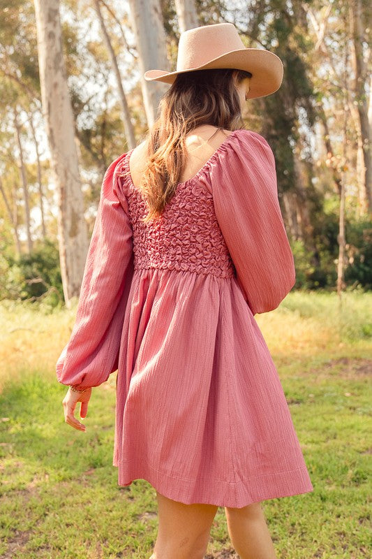 Mauve Smocked Dress