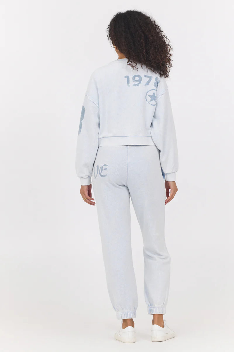 Washed Light Blue Ribbed Set