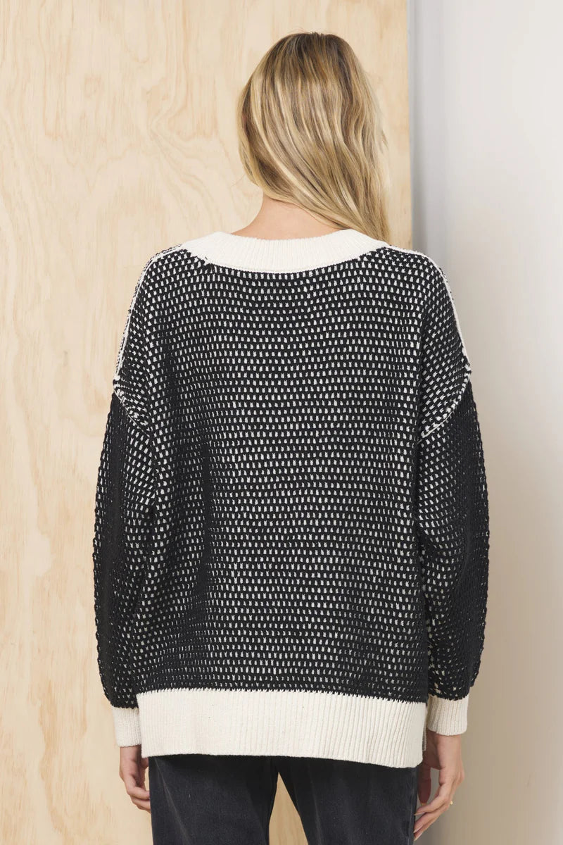 Honeycomb V Neck Sweater