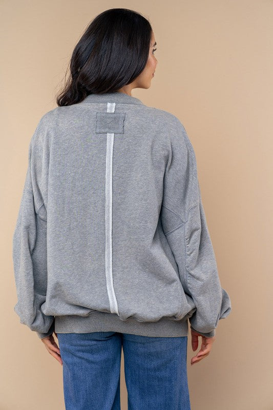 Washed Grey Bomber Jacket