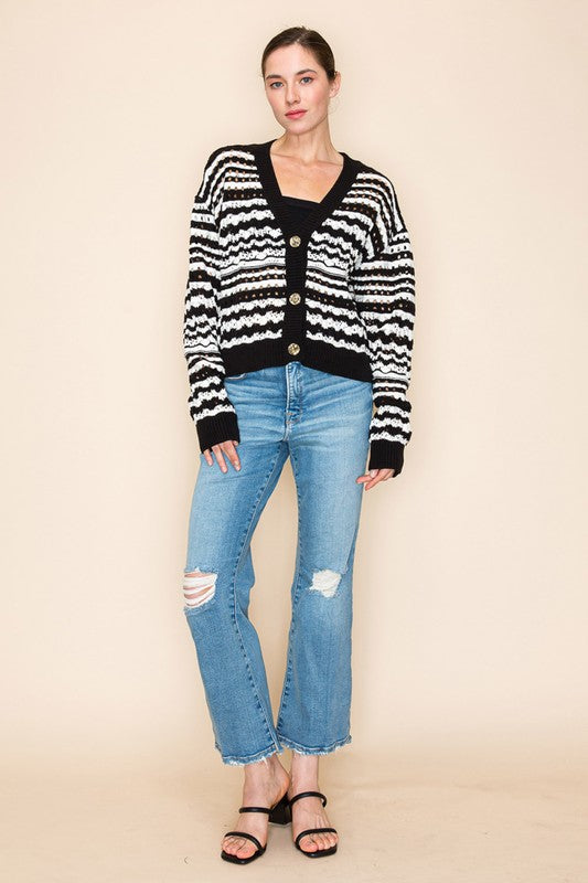 Striped Knit Cardigan