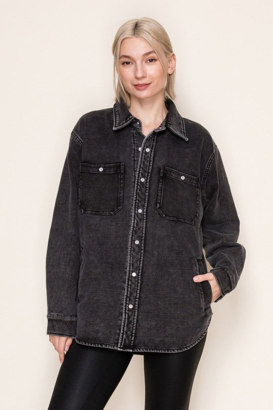 Washed Black Shacket