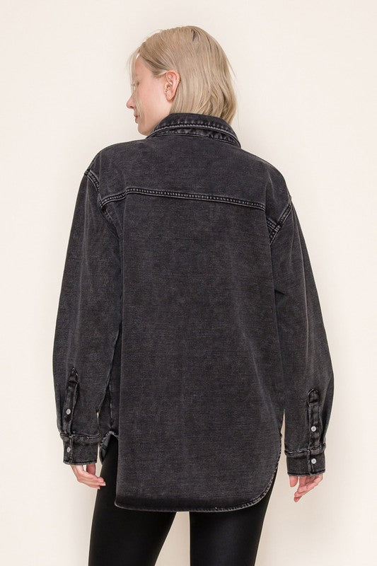 Washed Black Shacket