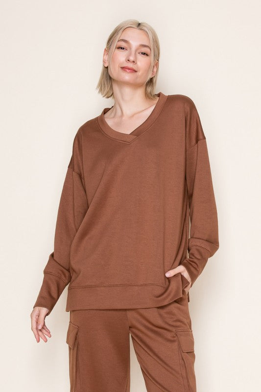 Soft Caramel V Neck Tunic