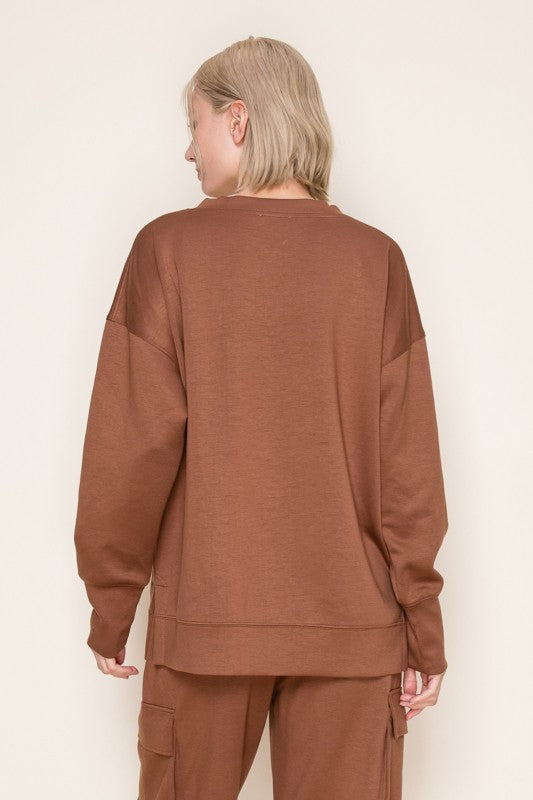 Soft Caramel V Neck Tunic