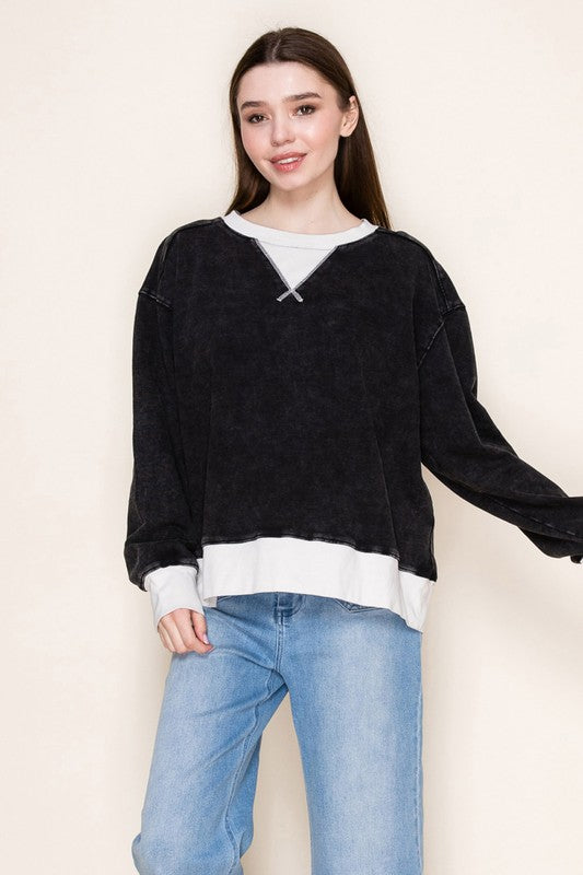 Washed Black Crewneck