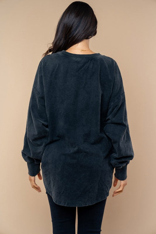 Black Sweatshirt With Stud Detail
