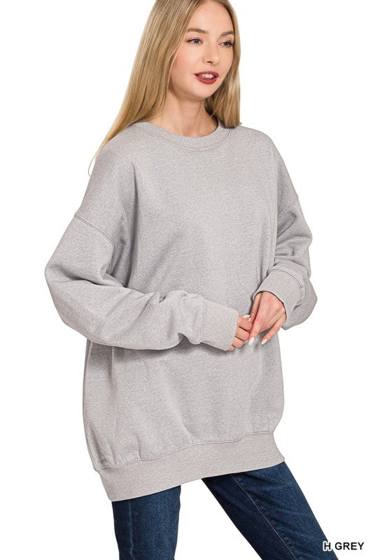 Grey Fleece Tunic Sweatshirt