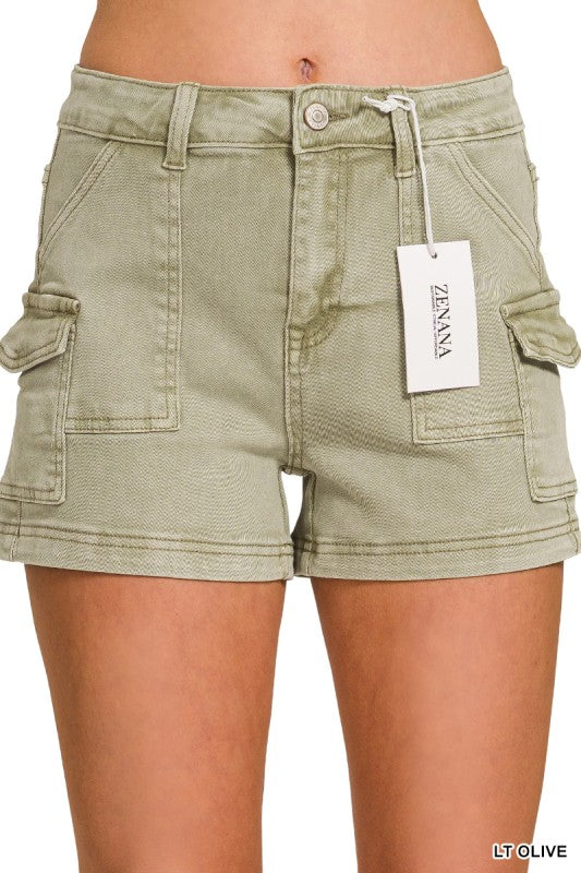 Utility Pocket Shorts - Light Olive
