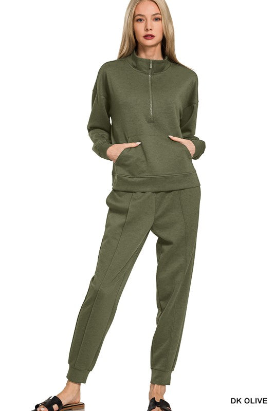 Scuba Half Zip Sweatshirt & Joggers Set