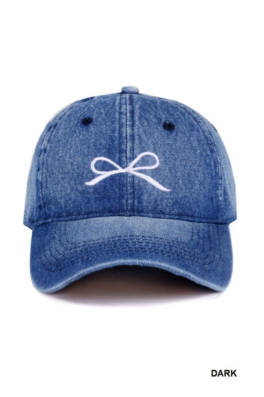 Bow Hat - Dark Denim