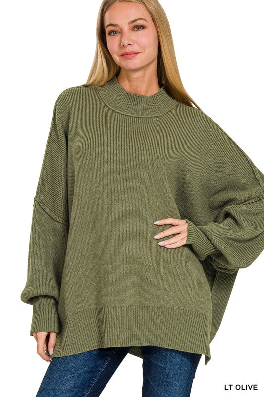 Olive Thick Oversized Sweater