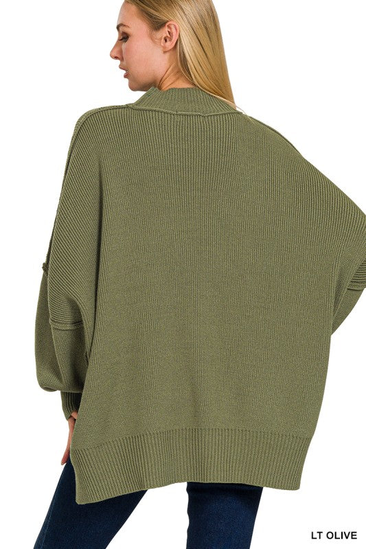 Olive Thick Oversized Sweater