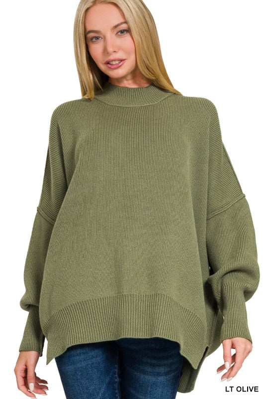 Olive Thick Oversized Sweater