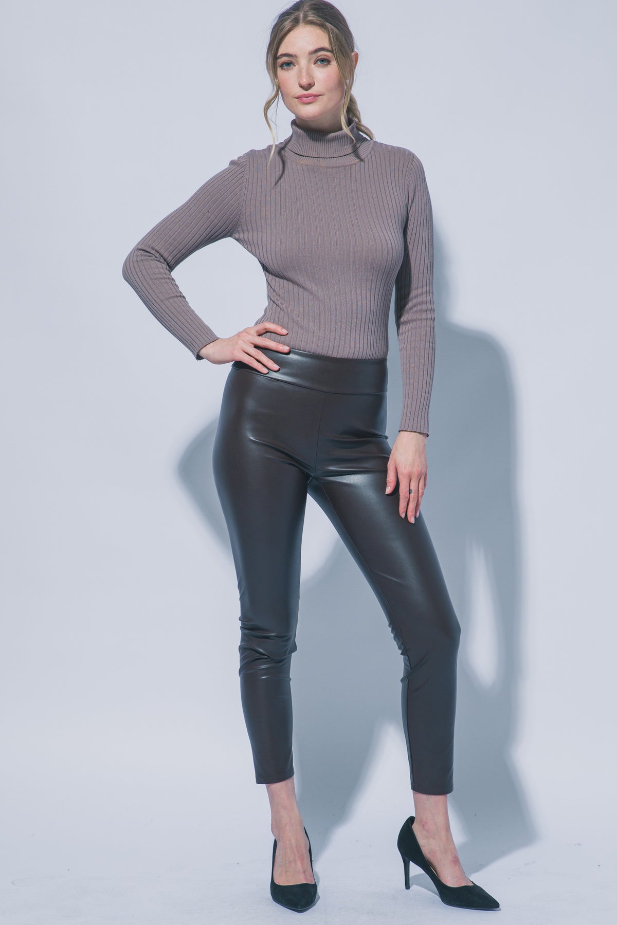 Black Faux Leather Legging
