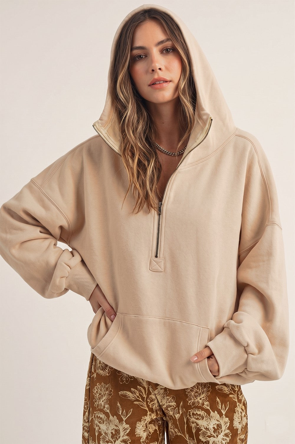 Oatmeal Stitch Fleece Hoodie
