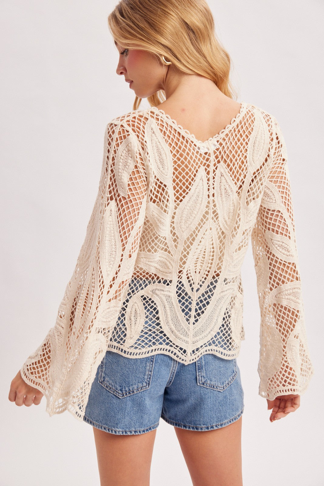 Scalloped Hem Crochet Top