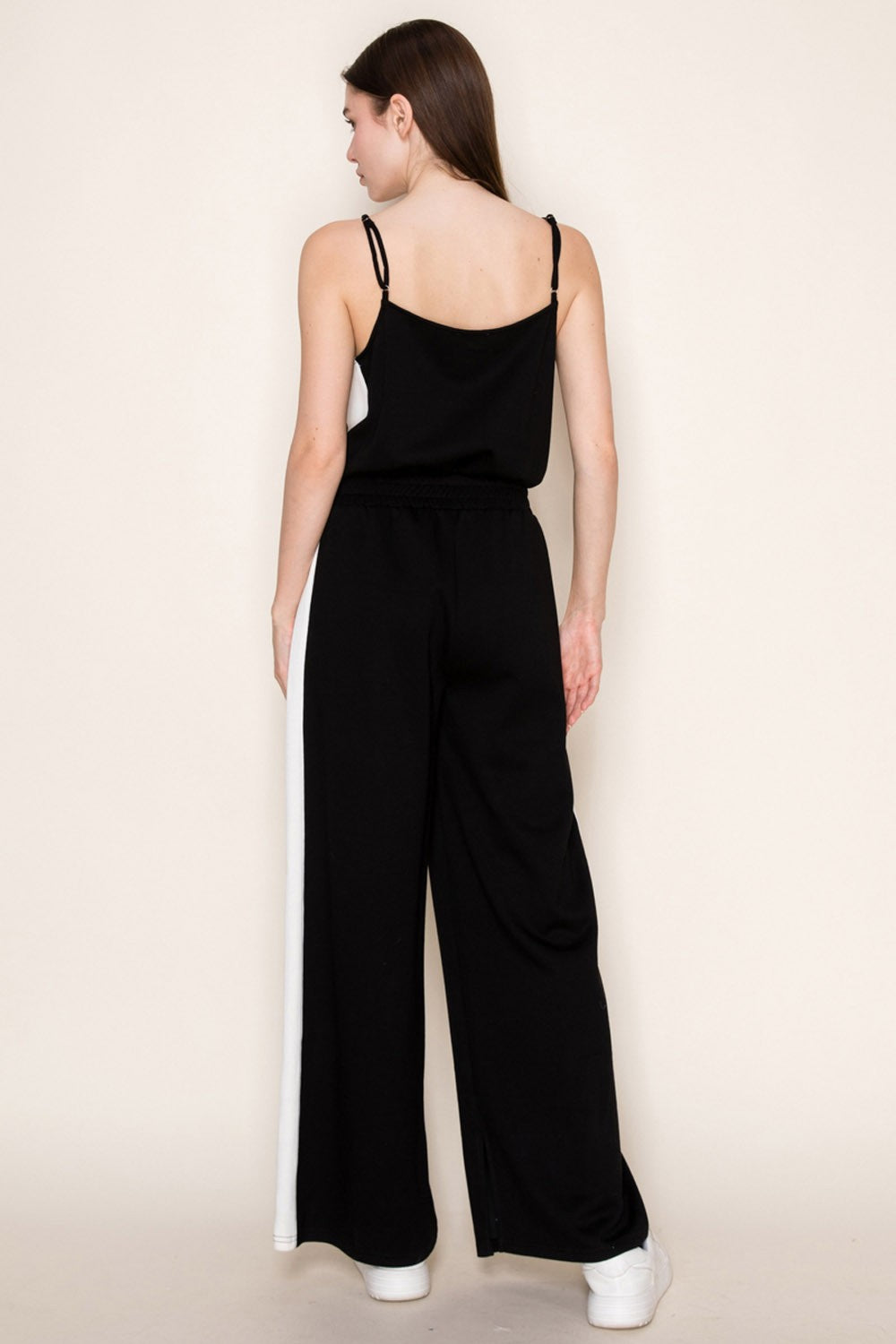 Black White Stripe Jumpsuit