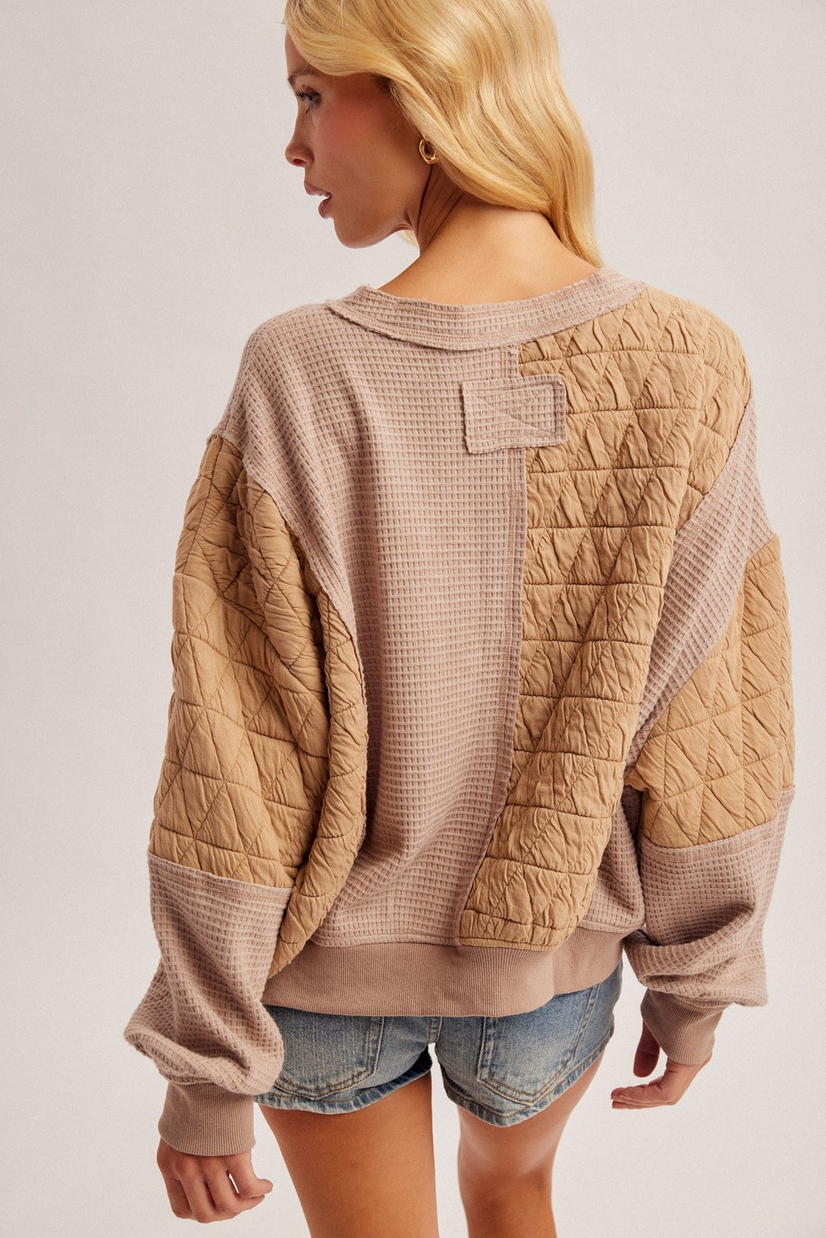 Mocha Quilted And Waffle Top