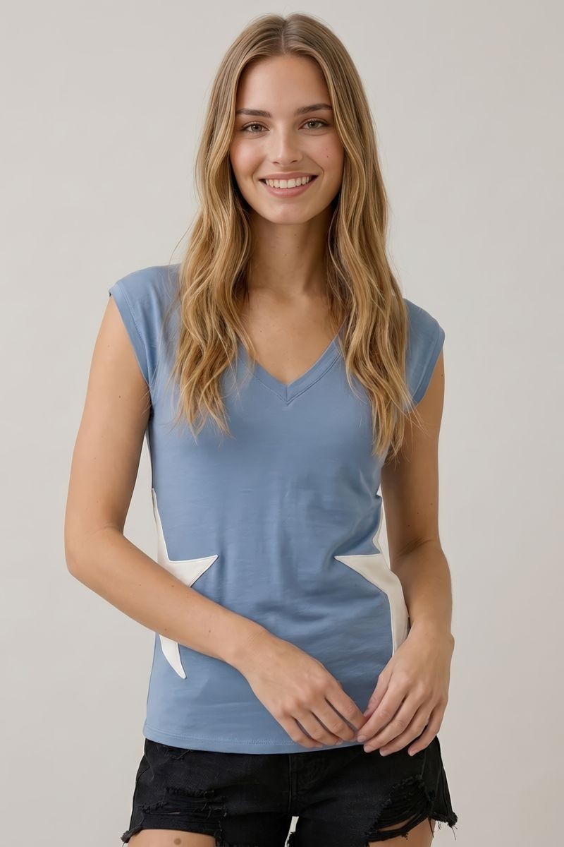 Blue Star Side Tee