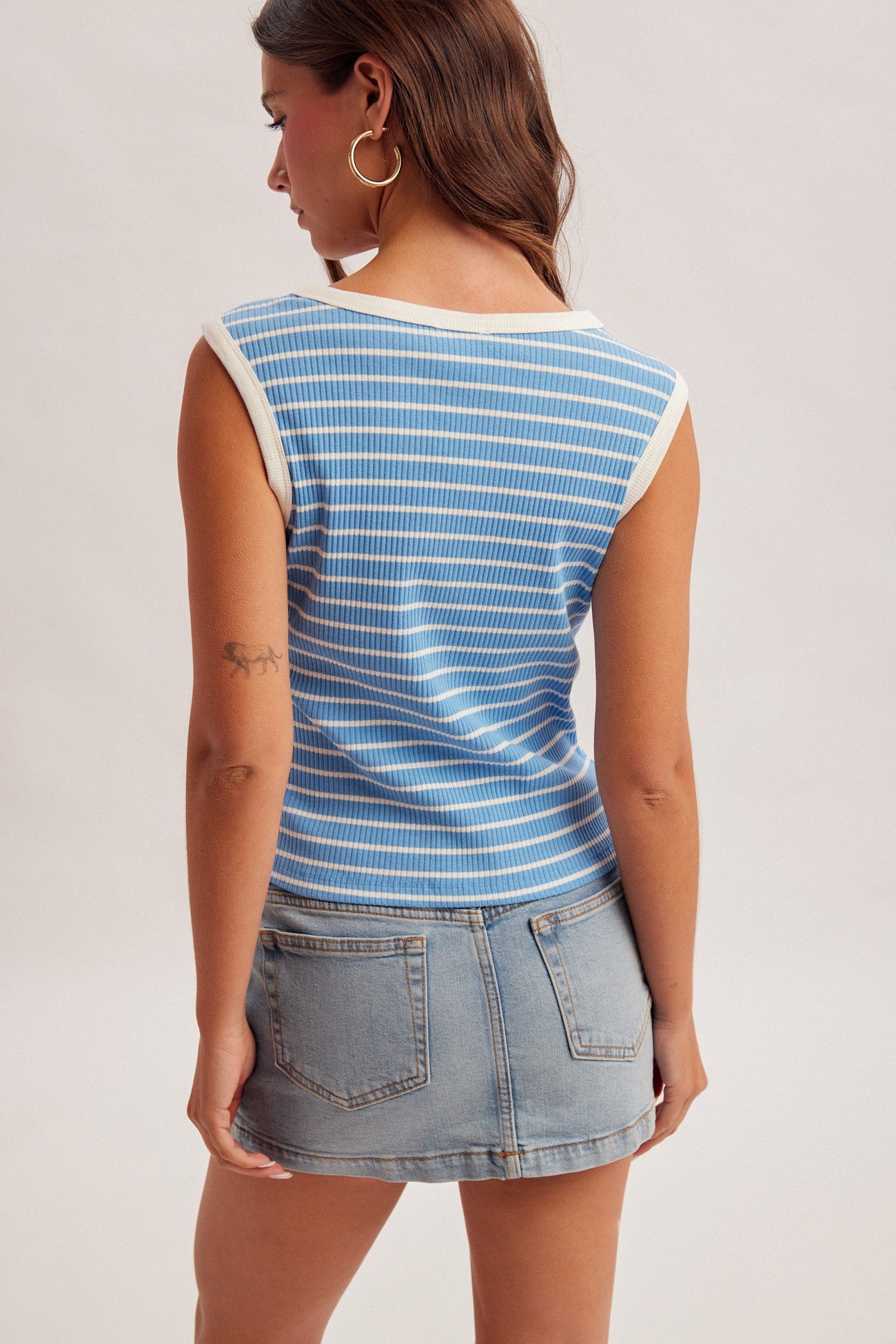 Ocean Blue Stripe Top