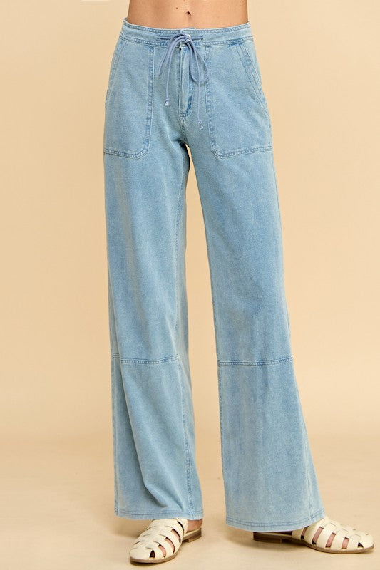 Denim Drawstring Pants
