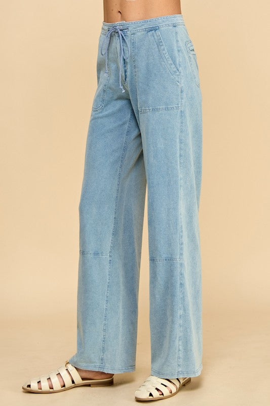 Denim Drawstring Pants