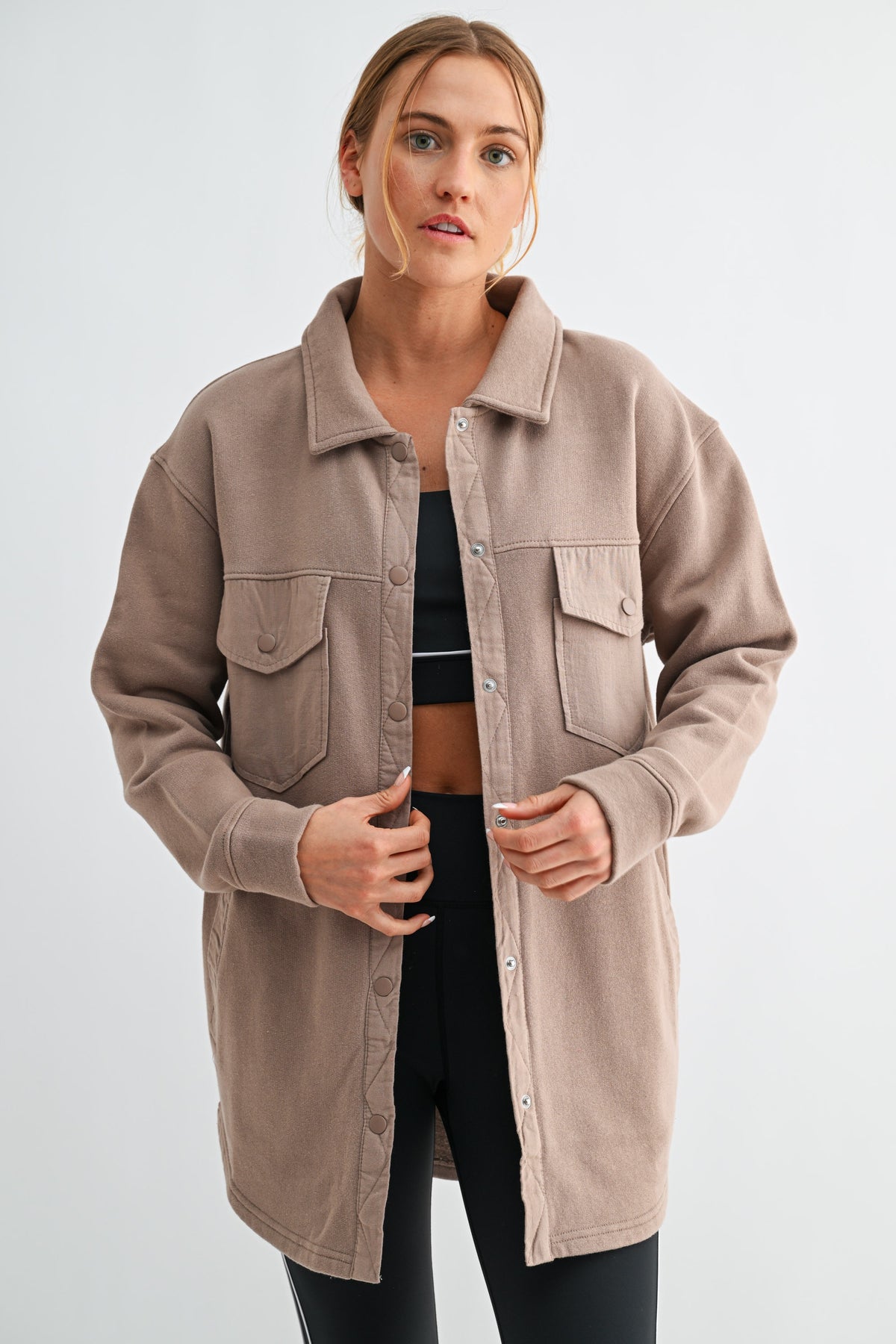 Silken Taupe Shacket