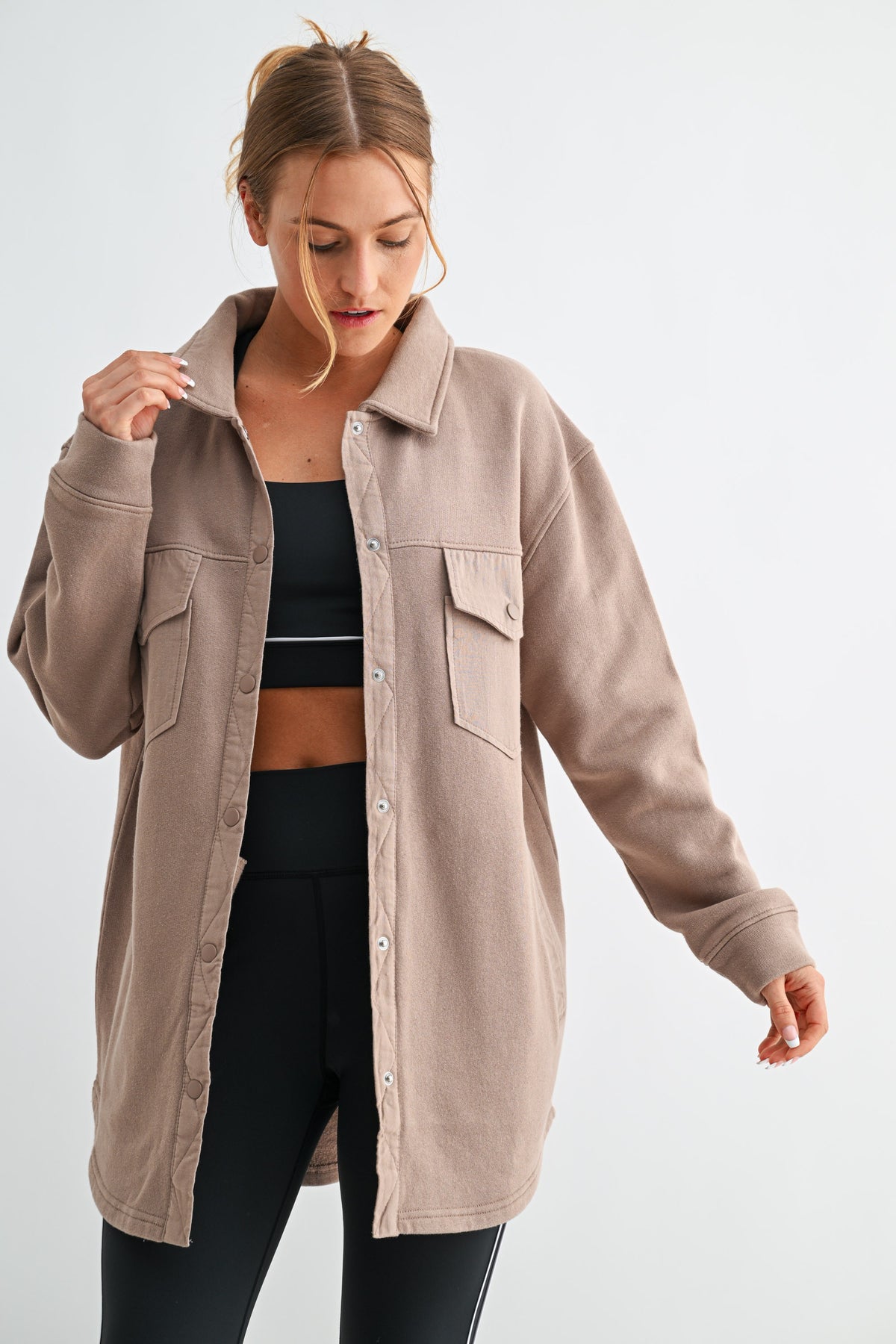 Silken Taupe Shacket
