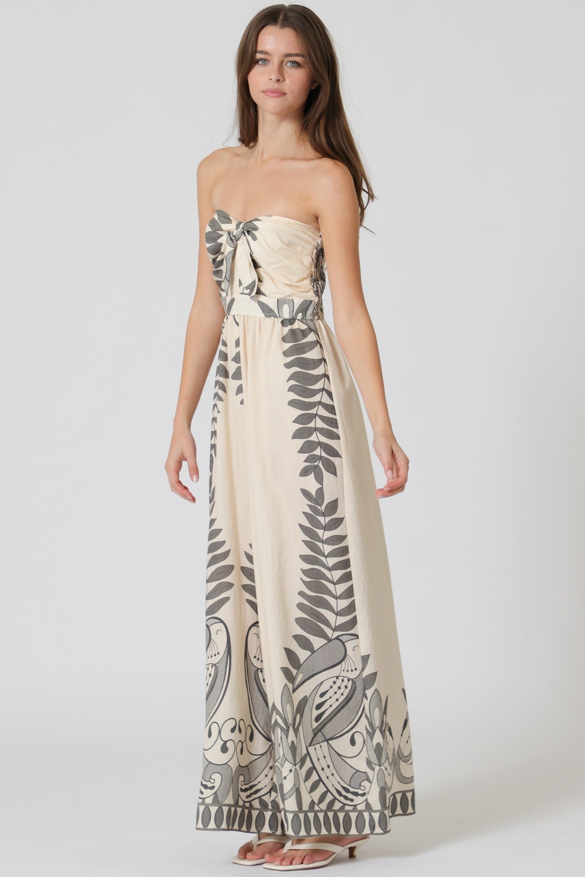 Beige Printed Jumpsuit
