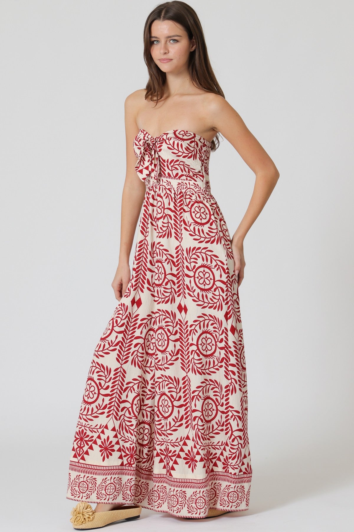 Red Abstract Printed Jumpsuit