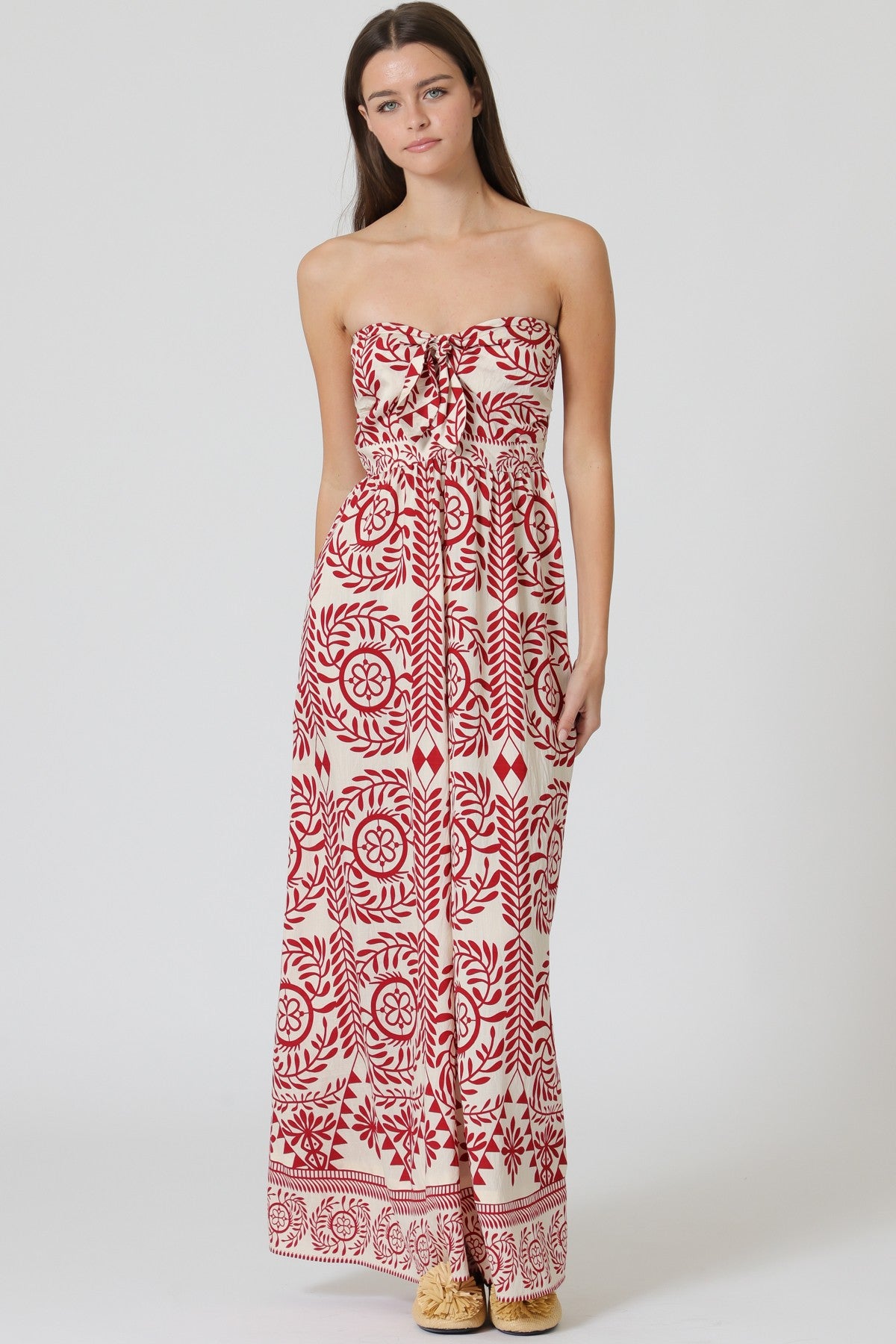 Red Abstract Printed Jumpsuit