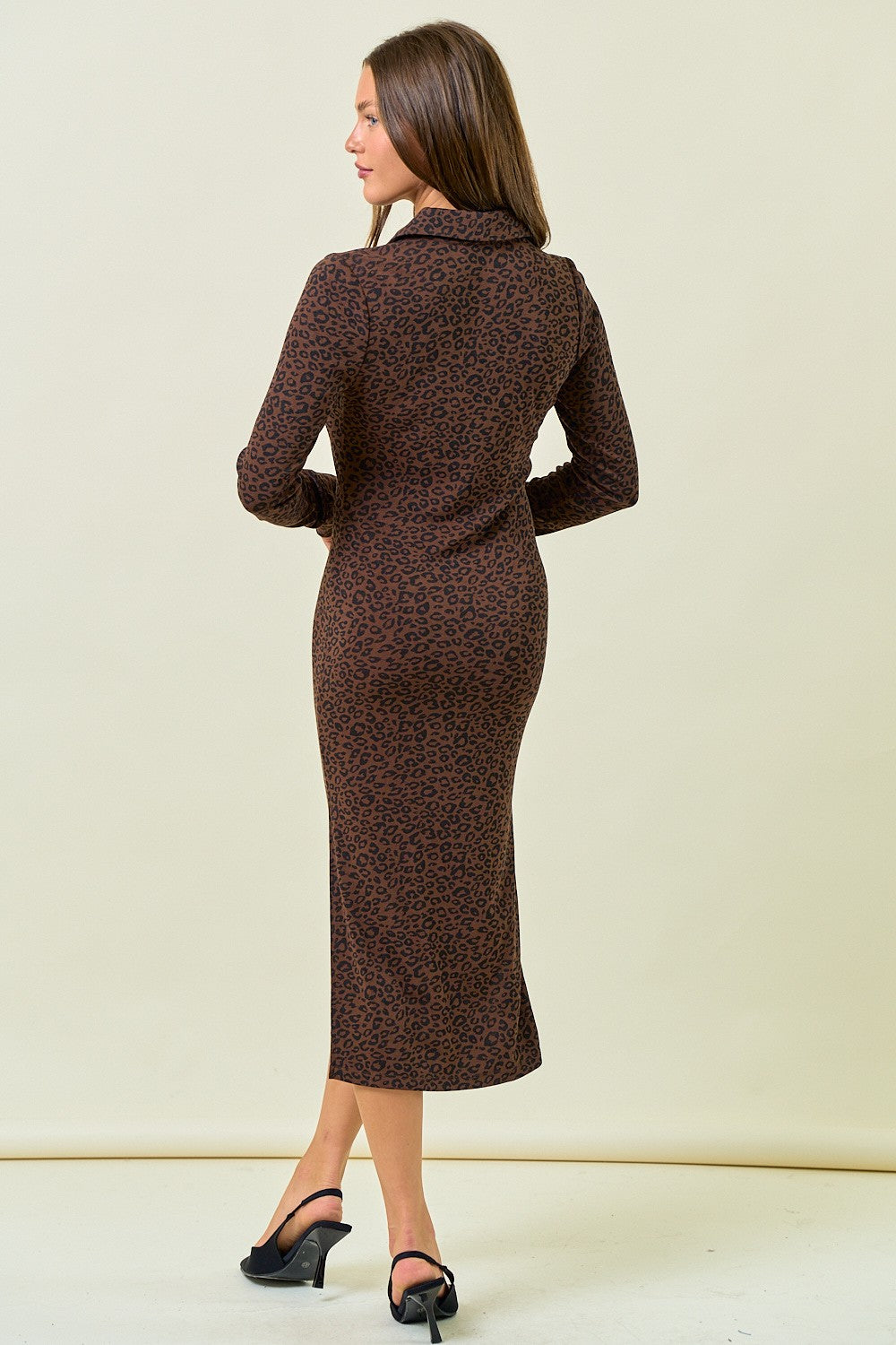 Ribbed Leopard Midi Dress