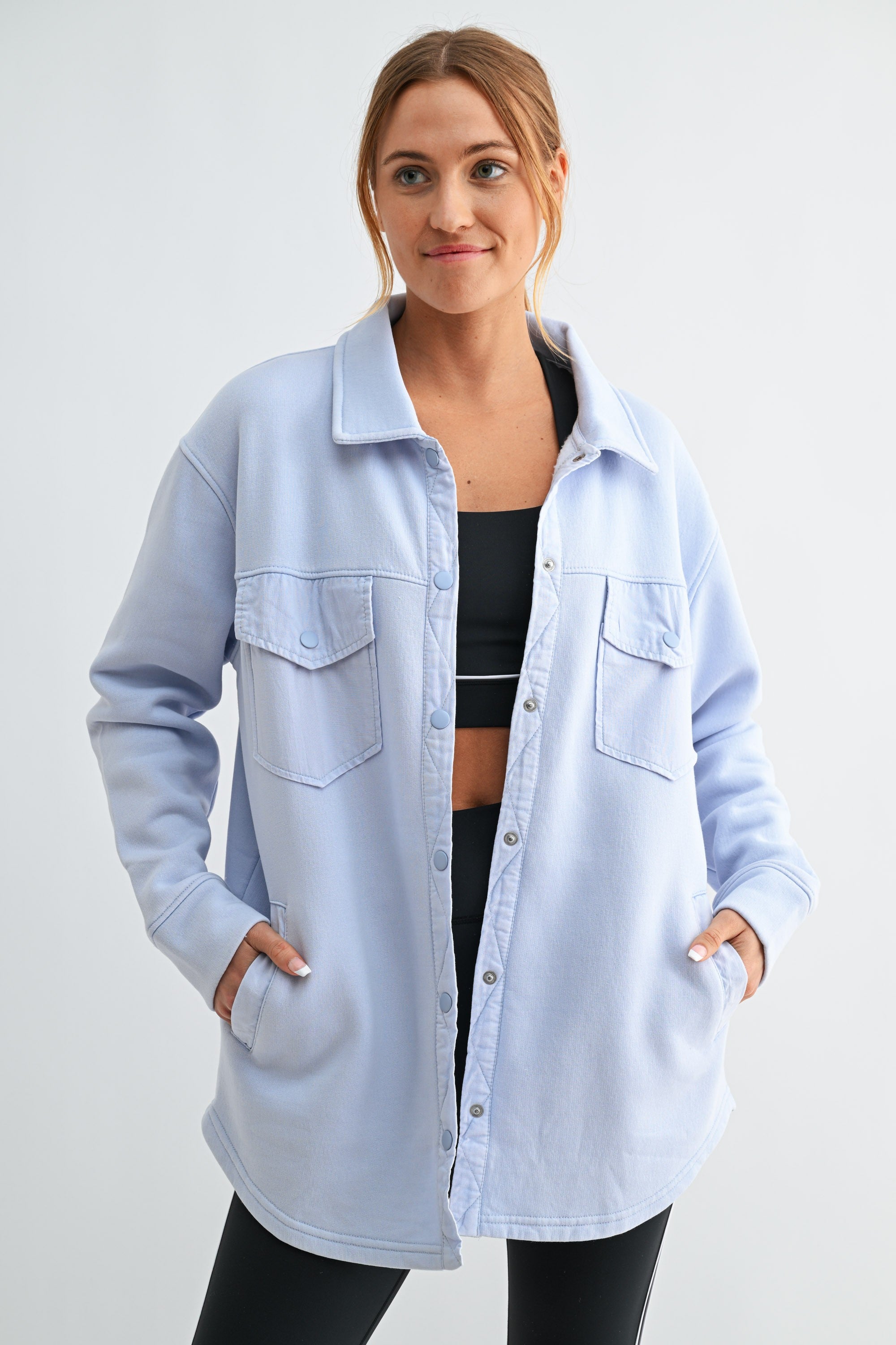 Powder Blue Spring Shacket