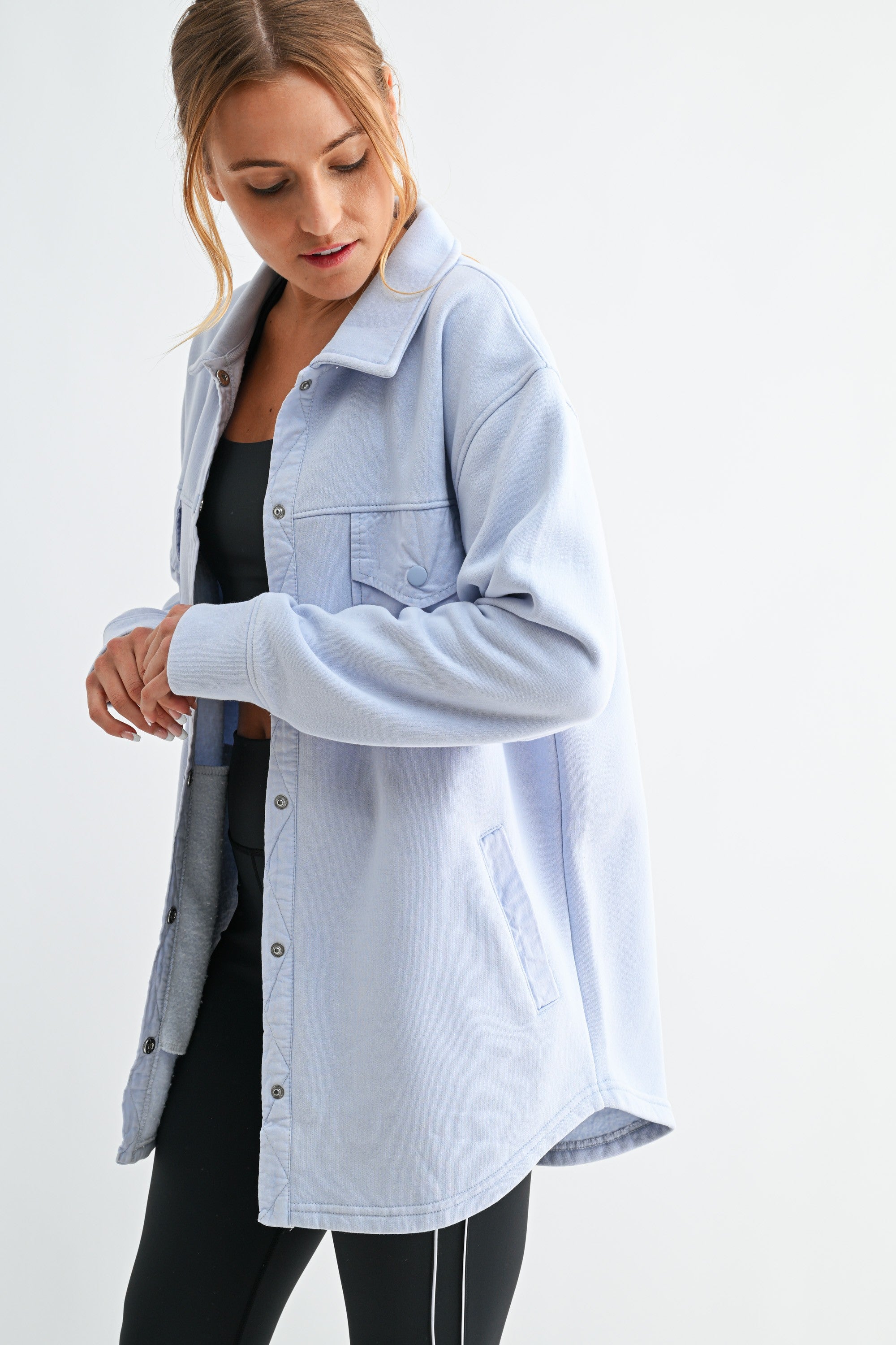 Powder Blue Spring Shacket