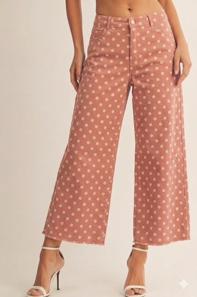 Mauve Polka Dot Jeans
