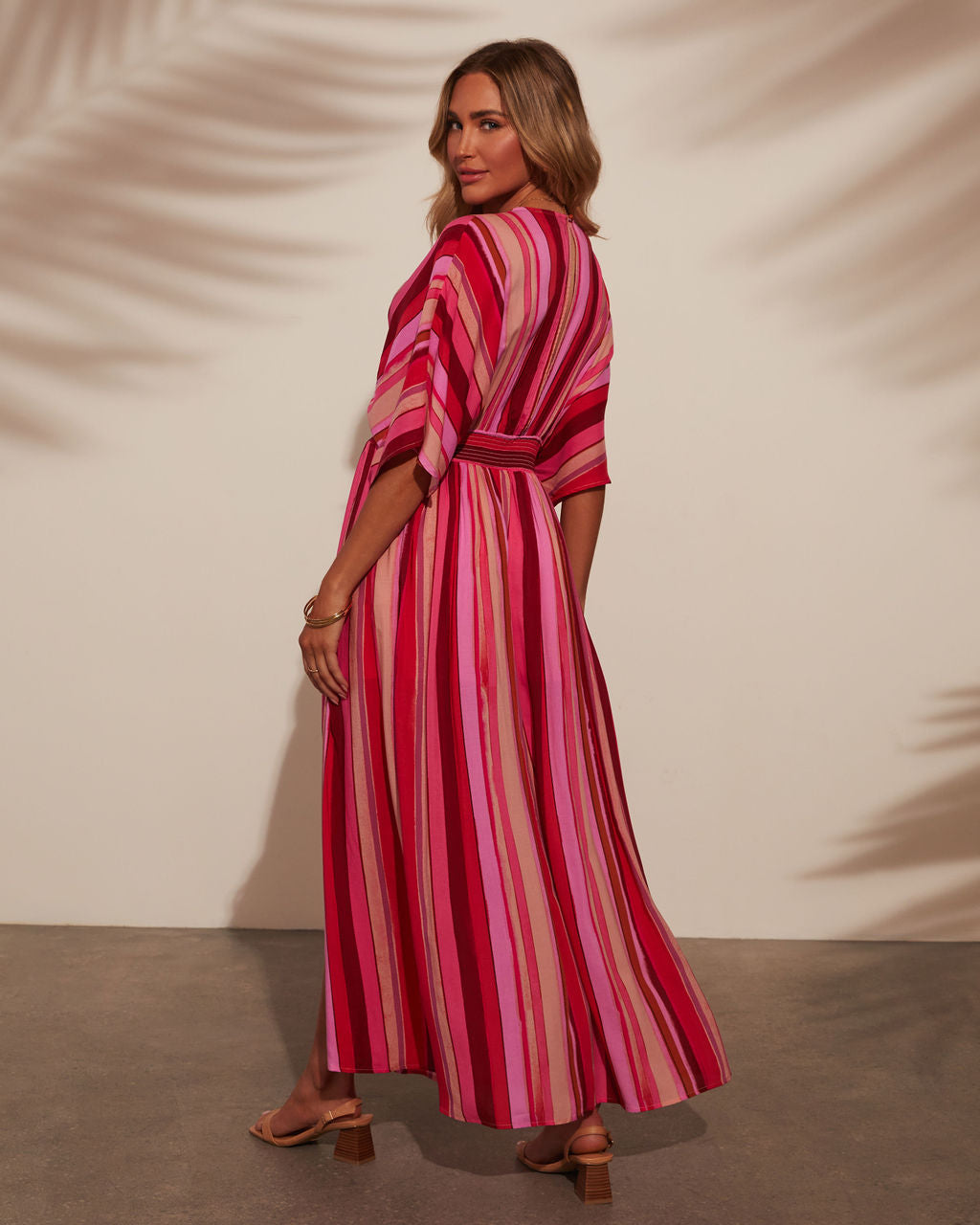 Striped Kimono Maxi Dress