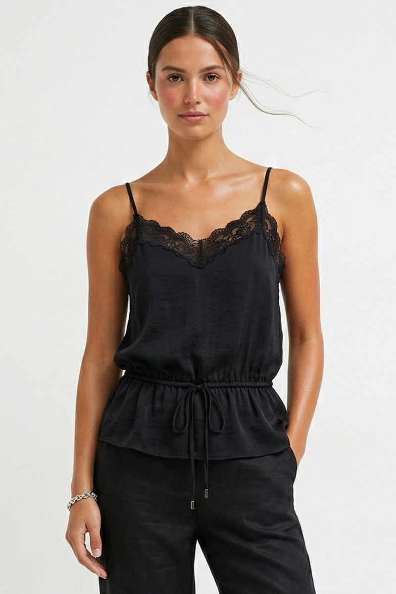 Black Lace Trim Cami