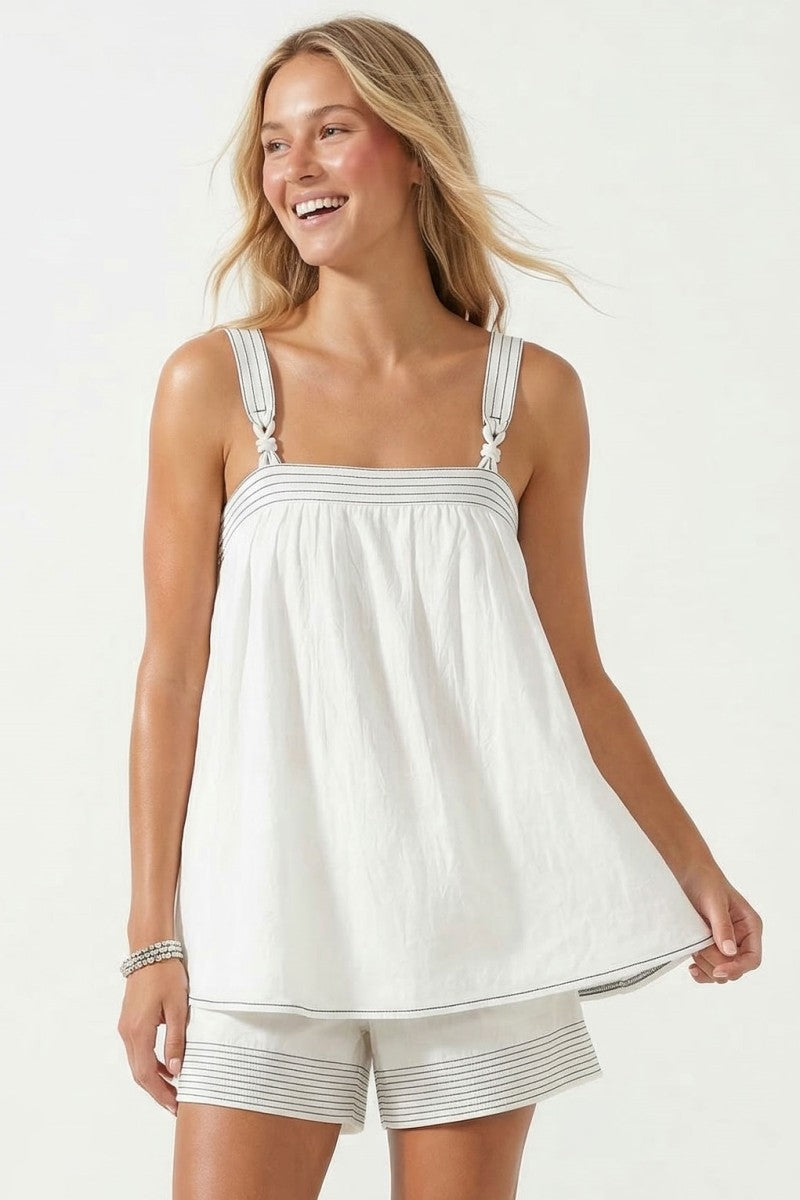 Contrast Rope Detail Sleeveless Top & Short Set