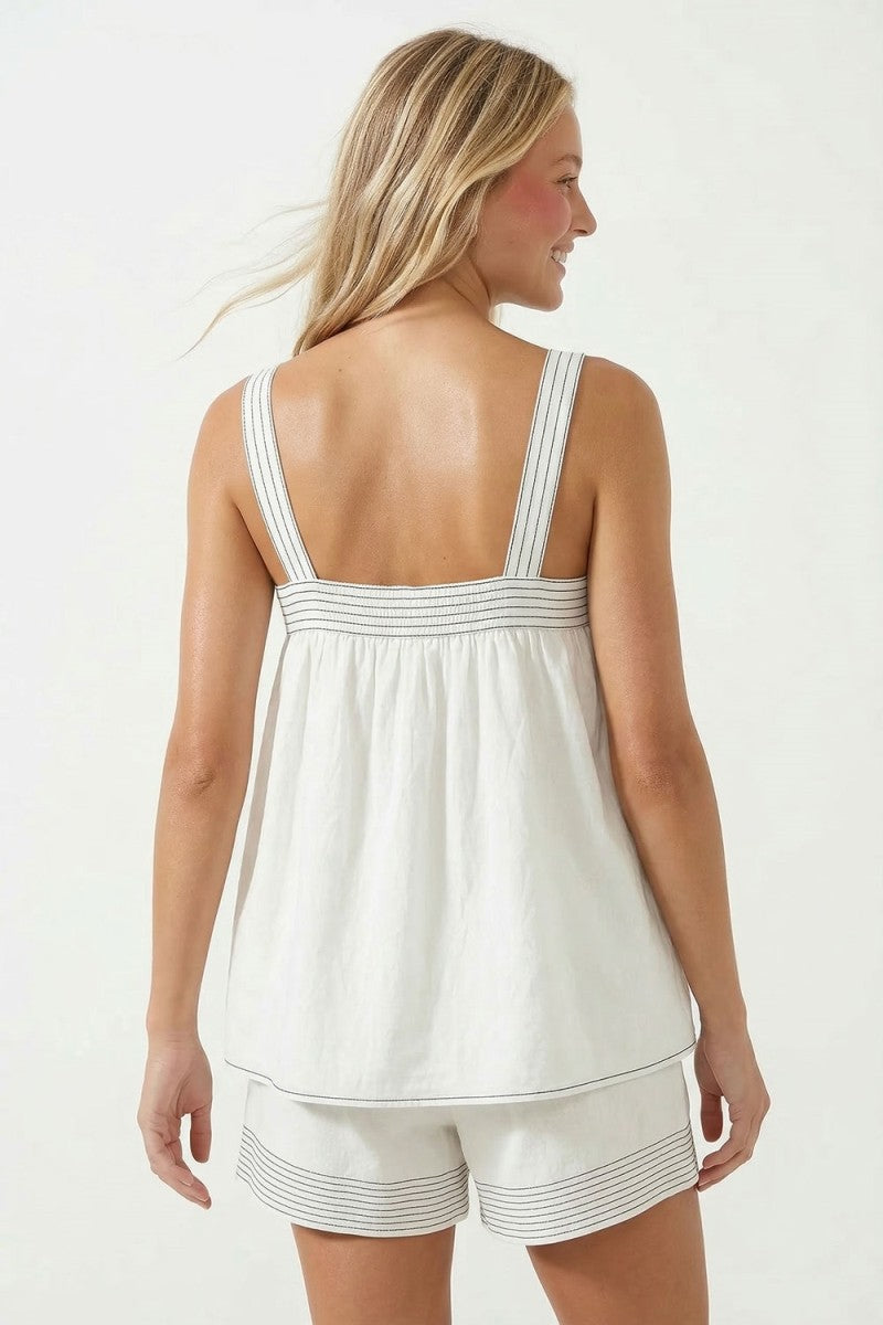 Contrast Rope Detail Sleeveless Top & Short Set