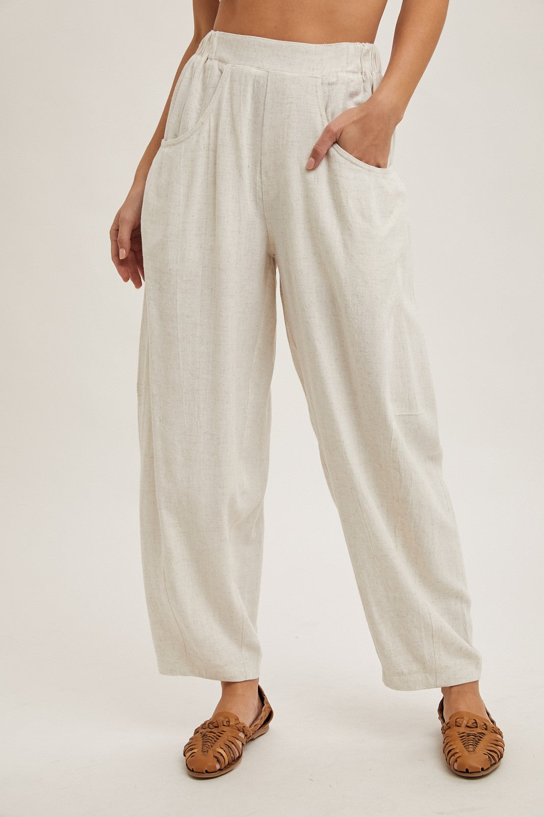 Oatmeal Relaxed Pull On Pants