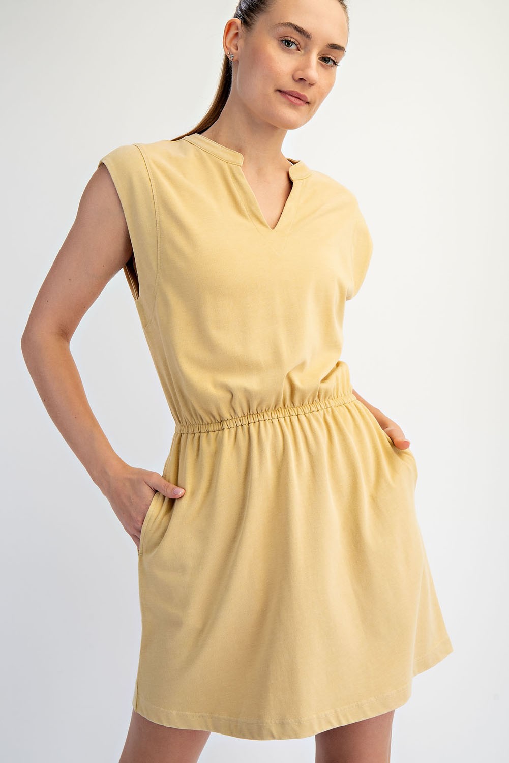 Yellow Mineral Washed Dress