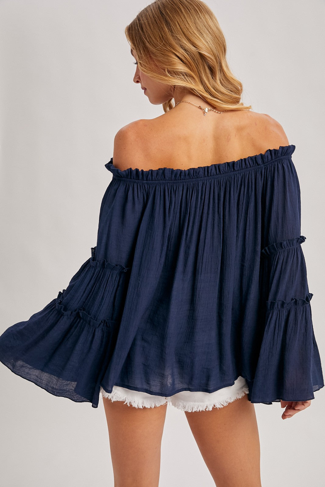 Bell Sleeve Ruffle Top