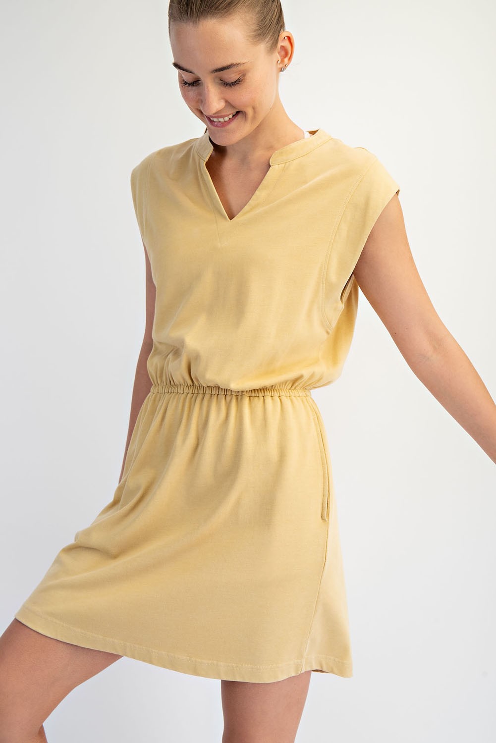 Yellow Mineral Washed Dress